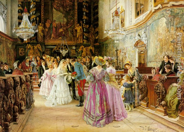 The Wedding painting - Johann Hamza The Wedding art painting